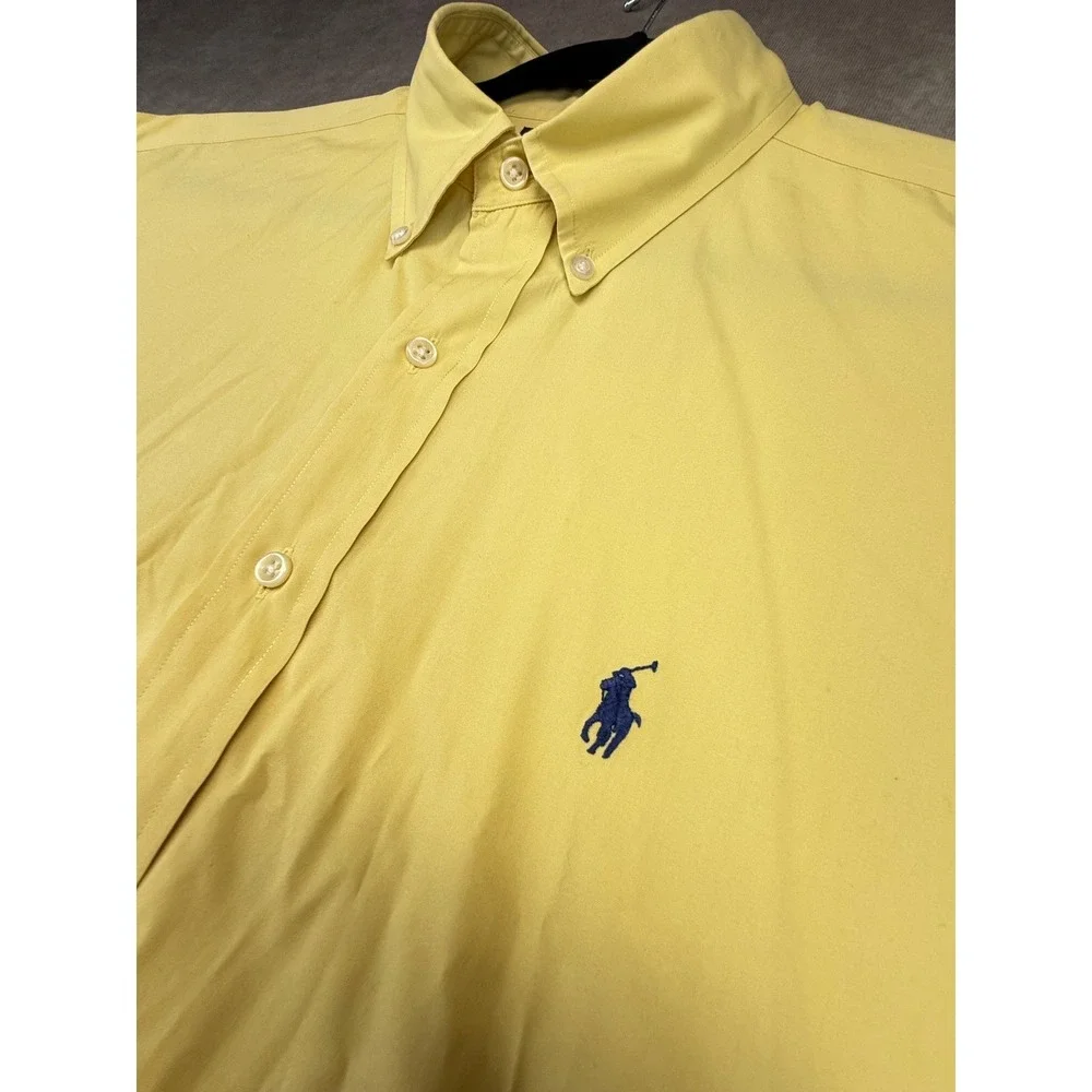 Vintage Polo Ralph Lauren Men's L Blake Yellow Cotton Oxford Button Down Shirt